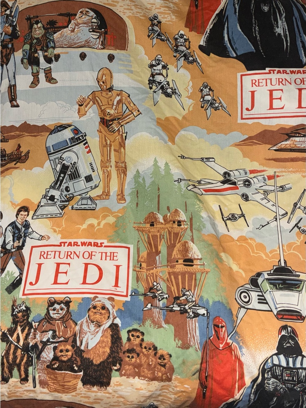 Original 1983 Star Wars Return of the Jedi Twin Flat Bed Sheet